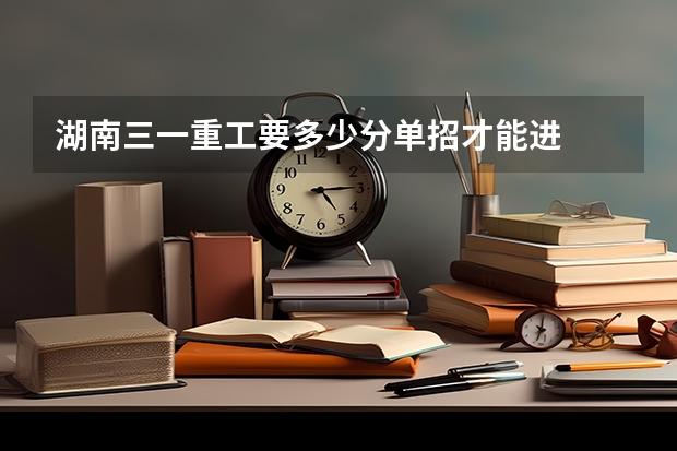 湖南三一重工要多少分单招才能进