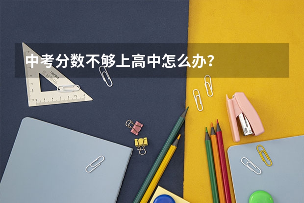 中考分数不够上高中怎么办?