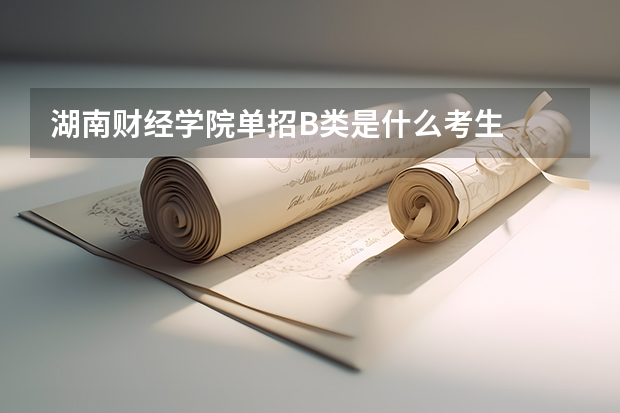 湖南财经学院单招B类是什么考生