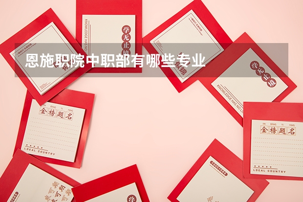 恩施职院中职部有哪些专业
