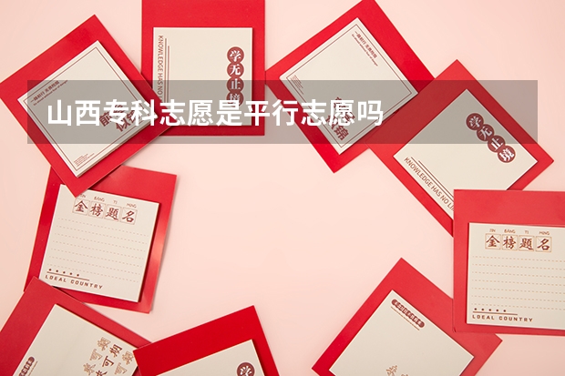 山西专科志愿是平行志愿吗
