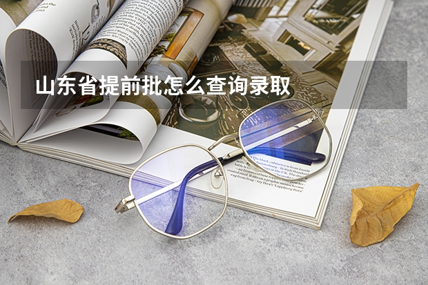 山东省提前批怎么查询录取