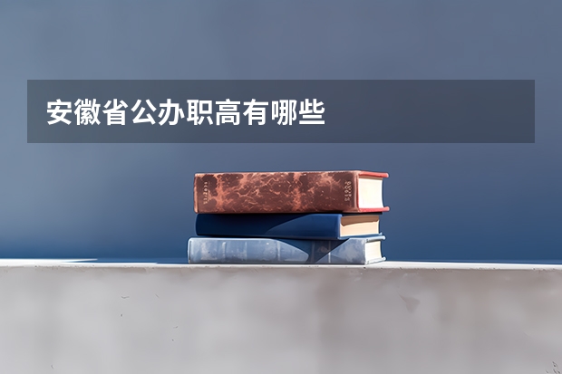 安徽省公办职高有哪些