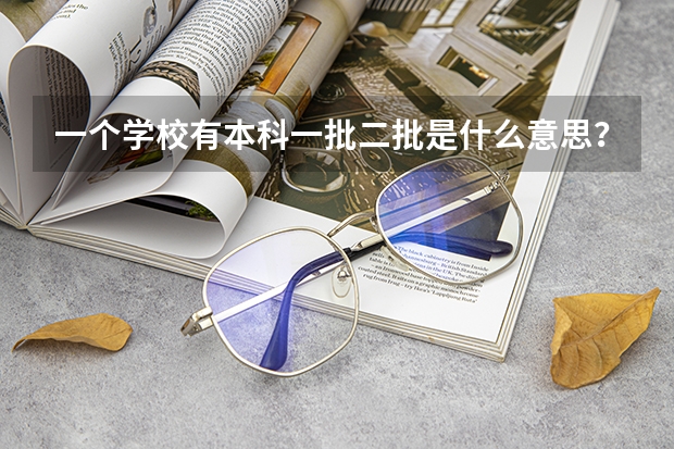一个学校有本科一批二批是什么意思?二本呢?