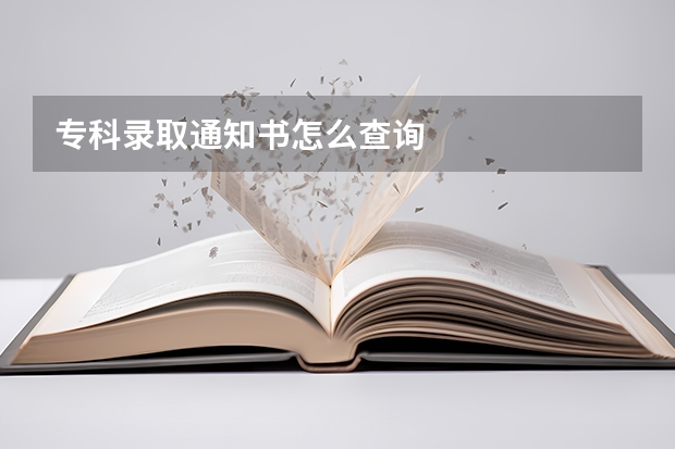 专科录取通知书怎么查询