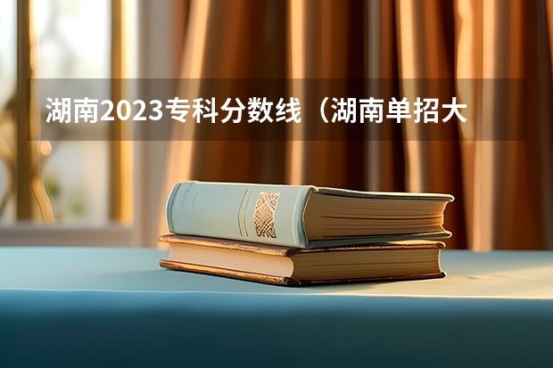 湖南2023专科分数线（湖南单招大专学校排名及分数线）