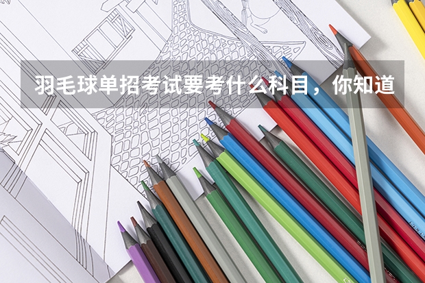 羽毛球单招考试要考什么科目,你知道吗