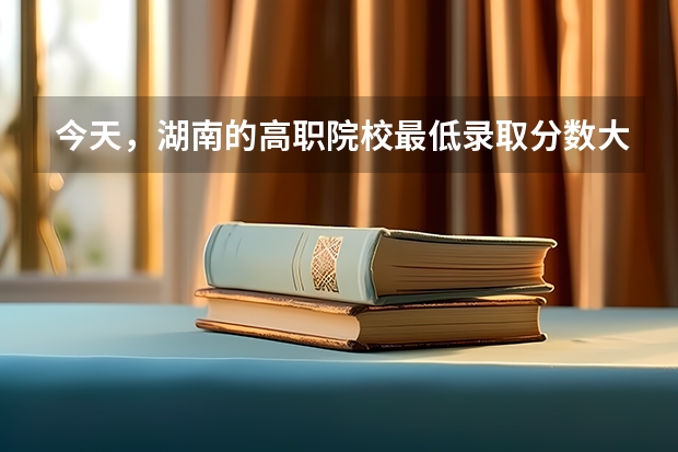 今天,湖南的高职院校最低录取分数大概为多少?