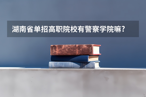 湖南省单招高职院校有警察学院嘛? 建筑专业大学排名