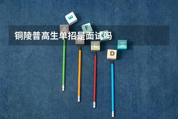 铜陵普高生单招是面试吗