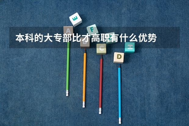 本科的大专部比才高职有什么优势